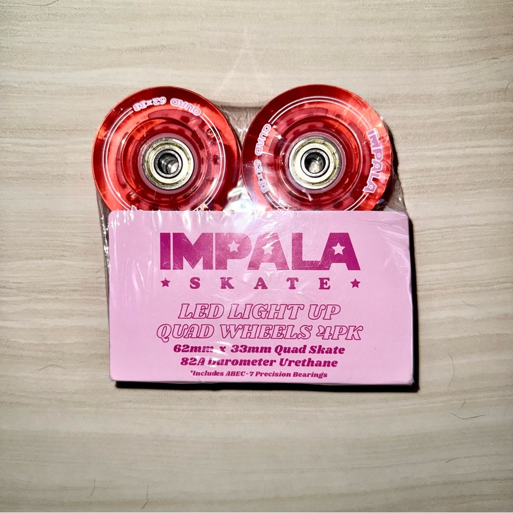 Coral Pink Quad Skate Wheels - 62x32mm - Picture 9 of 9